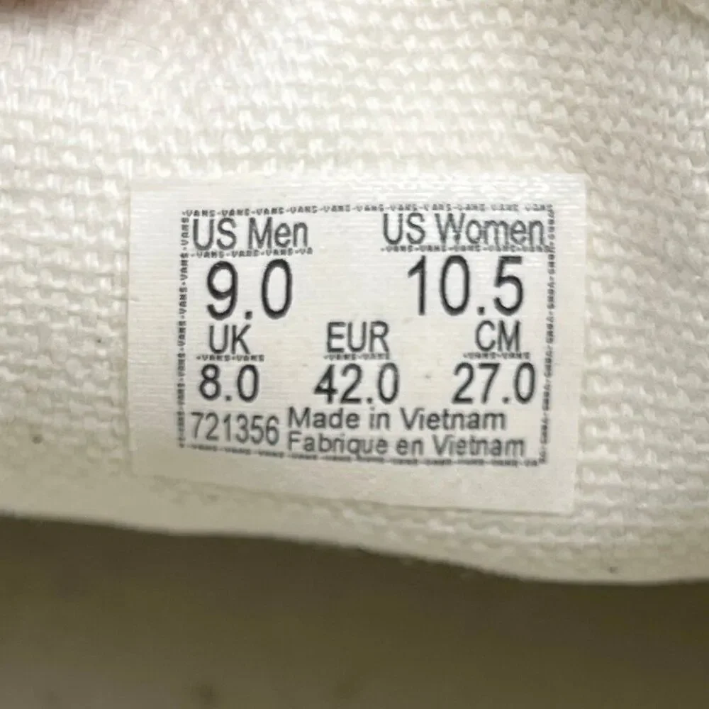 Vans Authentic Shoes Women's 10.5 Off White Mint Green Checkerboard Low Sneakers